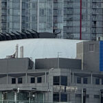 Exterior view of Rogers Arena, an event venue in Vancouver, British Columbia