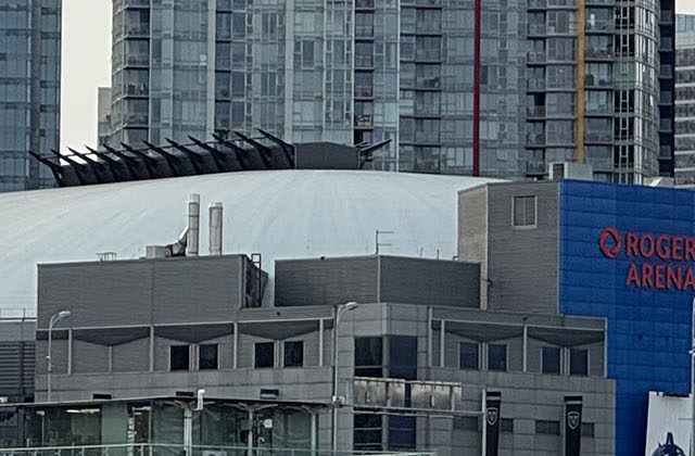 Exterior view of Rogers Arena, an event venue in Vancouver, British Columbia