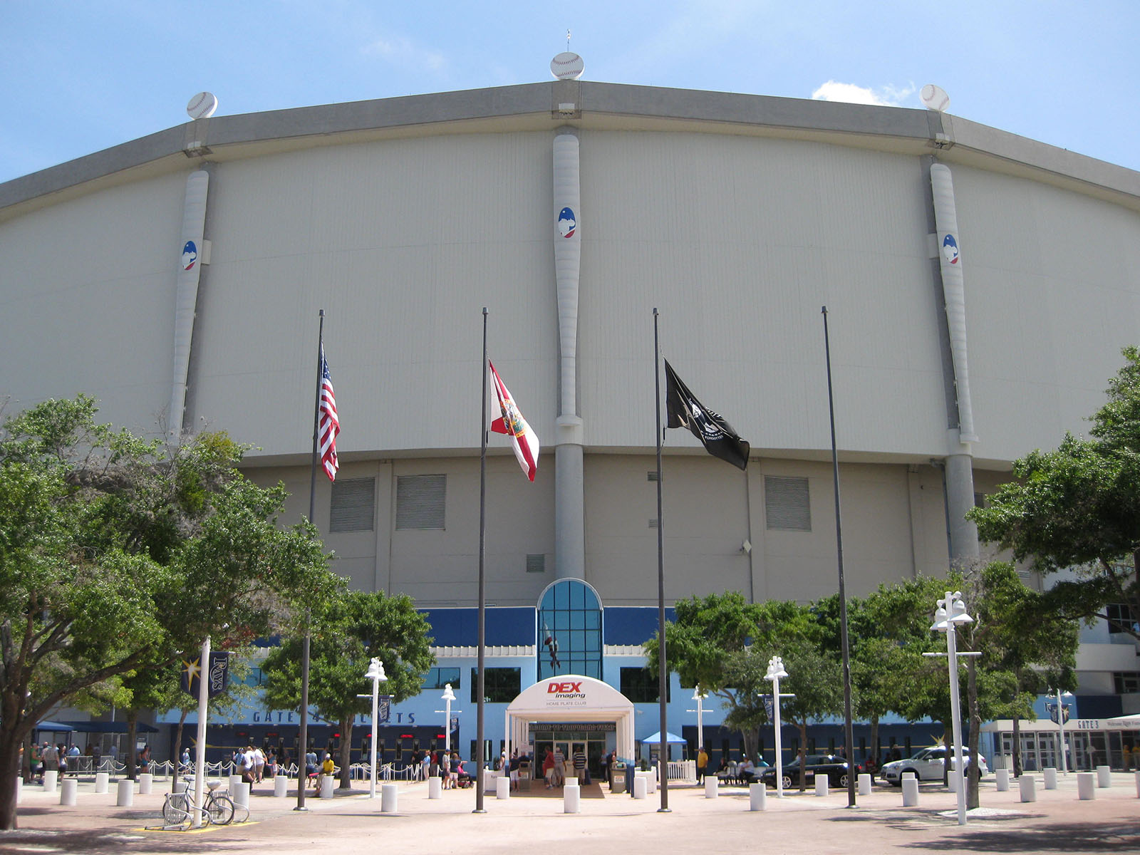 Exterior view of Tropicana Field, a stadium in St. Petersburg, Florida