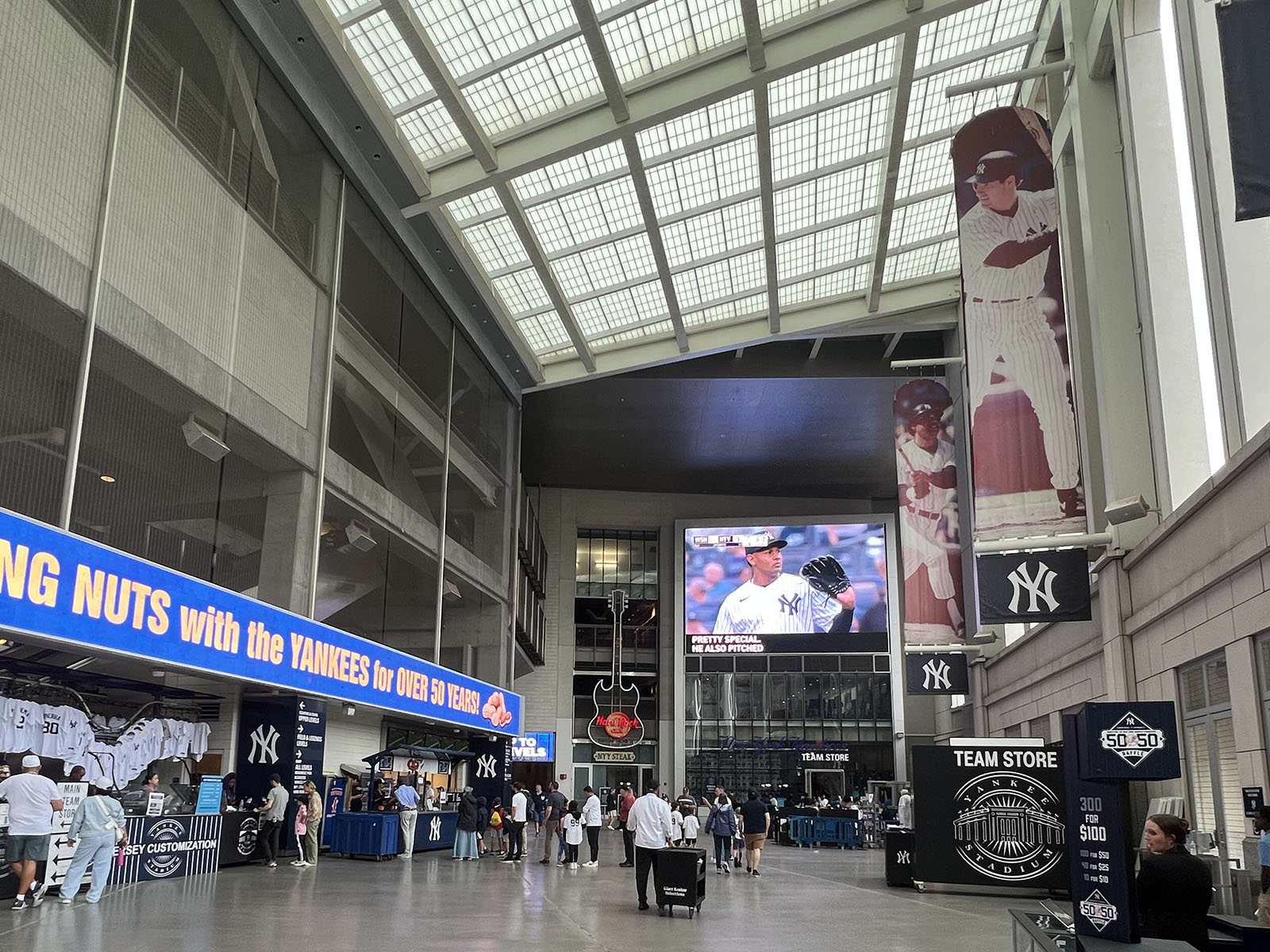 The Great Hall is a large concourse along the first-base side at Yankee Stadium in the Bronx, New York
