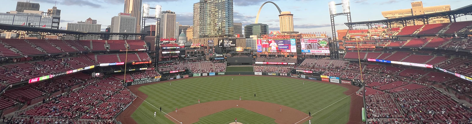 Panoramic view of Busch Stadium during a St. Louis Cardinals game