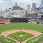 Panoramic view of the seating bowl at Comerica Park during a Detroit Tigers game