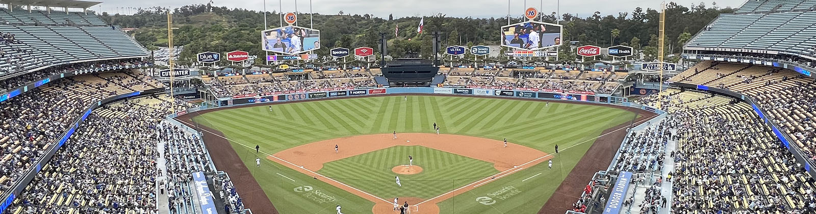 Panoramic view of Dodger Stadium in Los Angeles