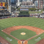 Panoramic view of the field at Petco Park during a San Diego Padres game