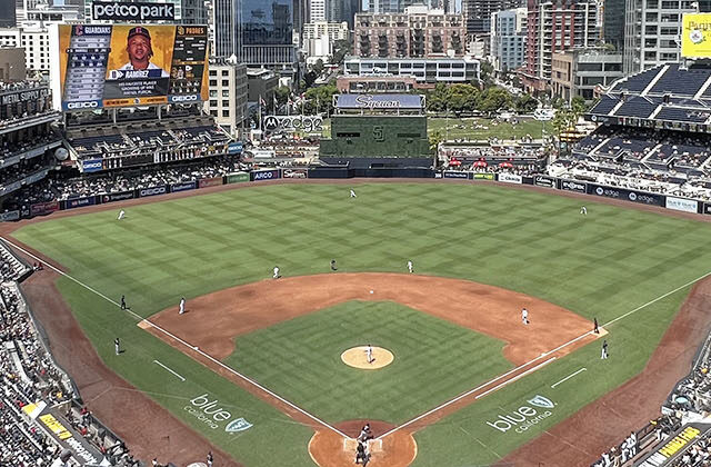 Panoramic view of the field at Petco Park during a San Diego Padres game