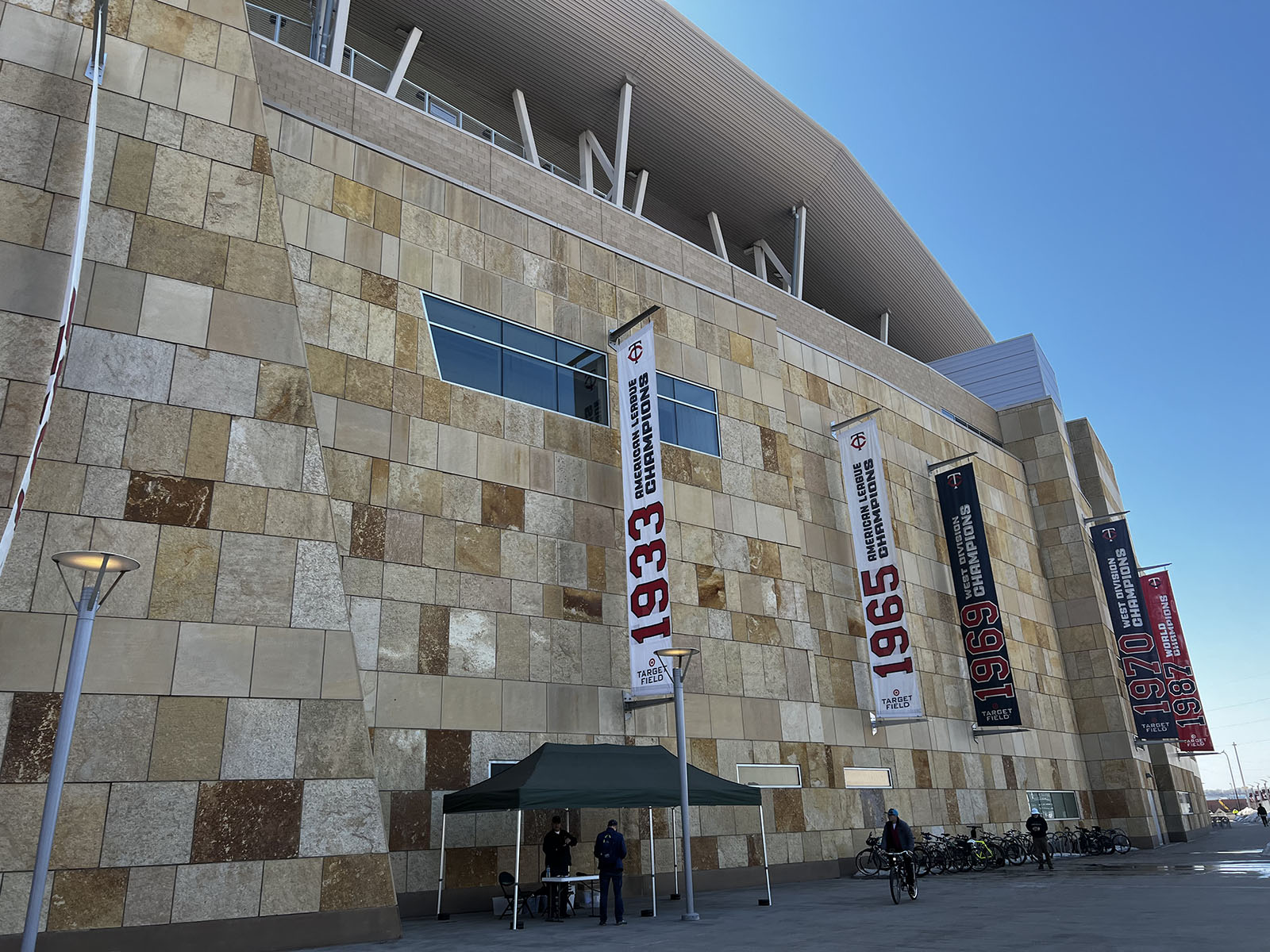 Exterior façade of Target Field, a baseball stadium in Minneapolis, Minnesota