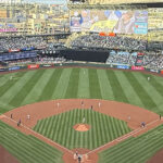 Panoramic view of the field at T-Mobile Park during a Seattle Mariners game