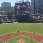 Panoramic view of Truist Park during an Atlanta Braves baseball game