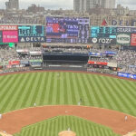 Panoramic view of Yankee Stadium in New York City during a Yankees baseball game