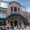 Baseball fans wait to enter Coors Field in Denver before a Colorado Rockies game