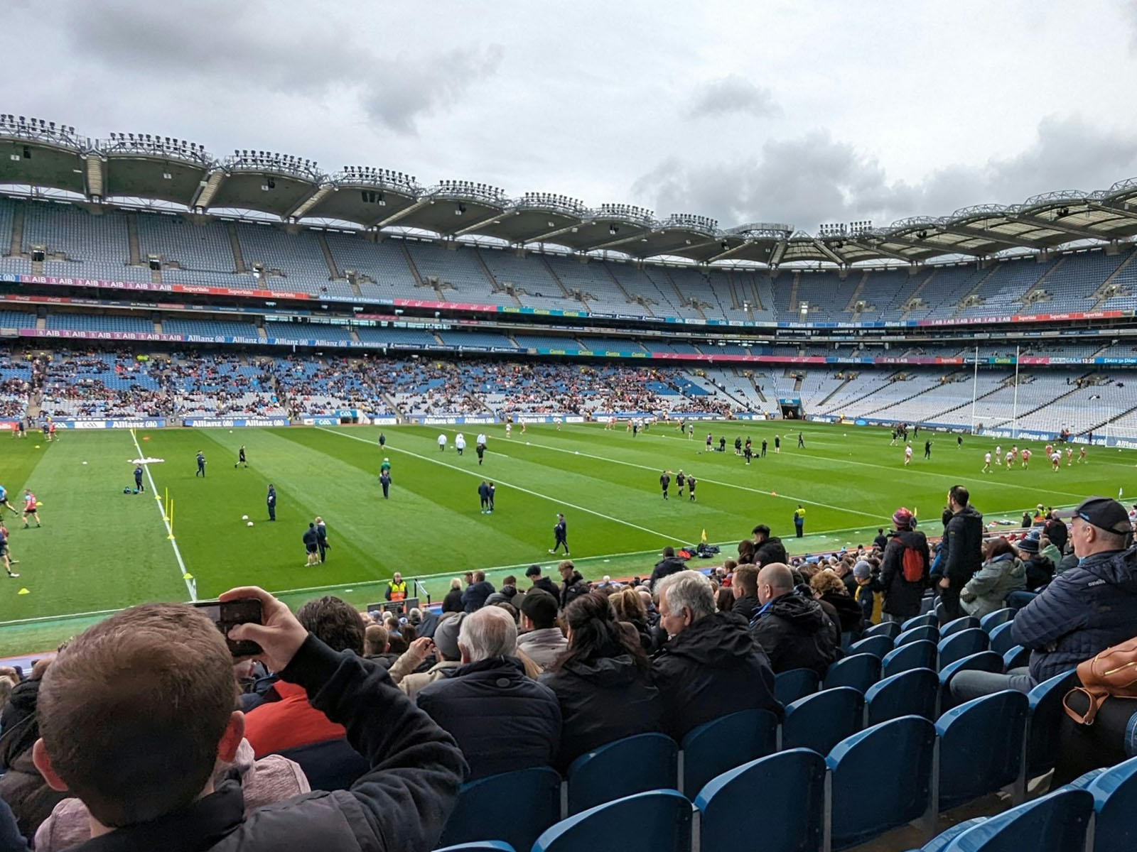 View of the field at Croke Park, a stadium in Dublin, Ireland