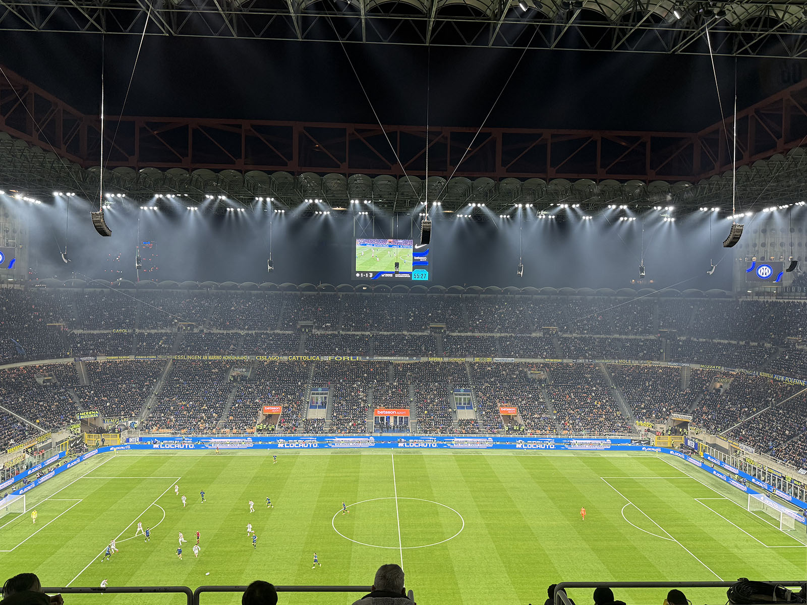 View of the pitch during an Inter Milan match at the San Siro Stadium