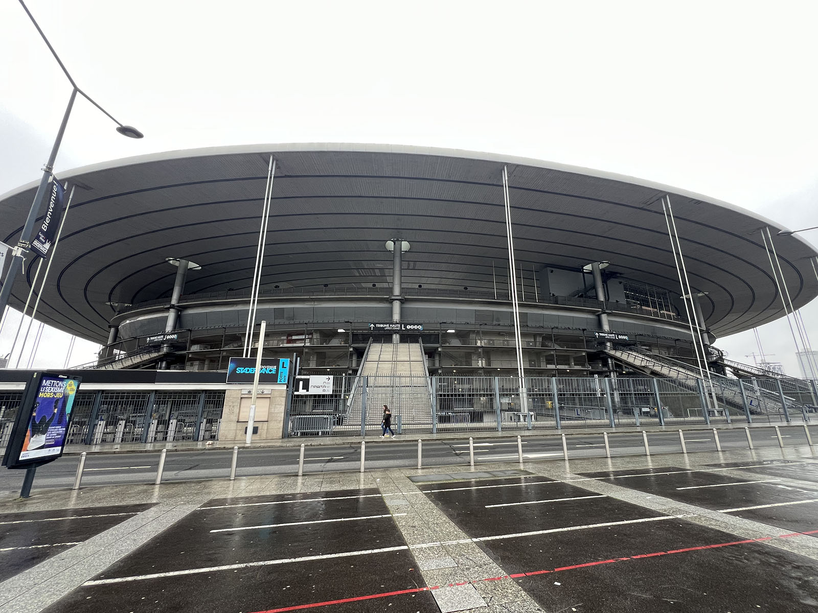 Exterior view of the Stade de France, an athletics stadium in Paris, France