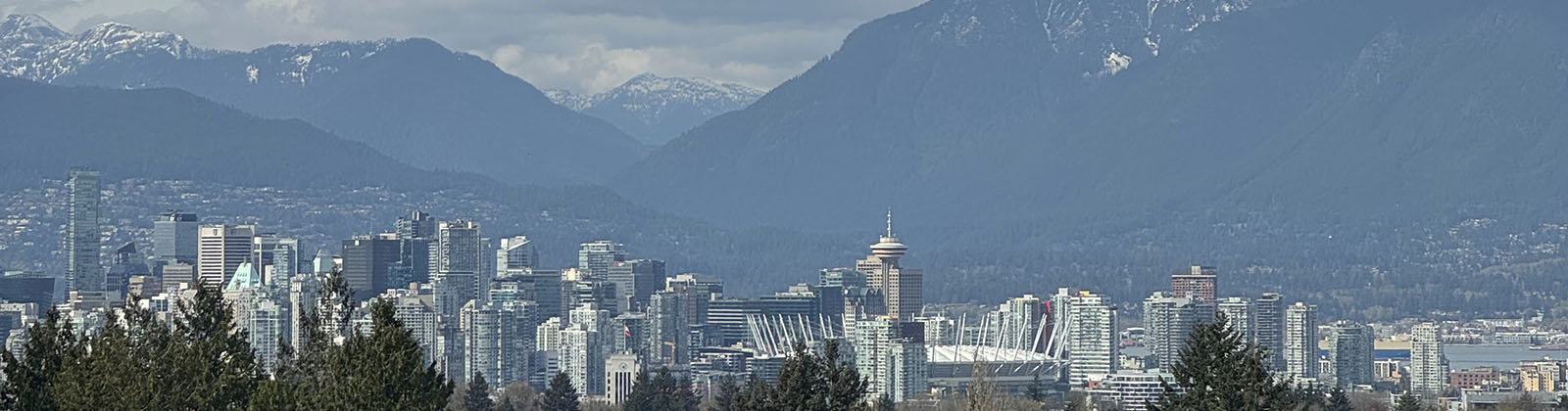 The downtown skyline of Vancouver, British Columbia, as viewed from Queen Elizabeth Park