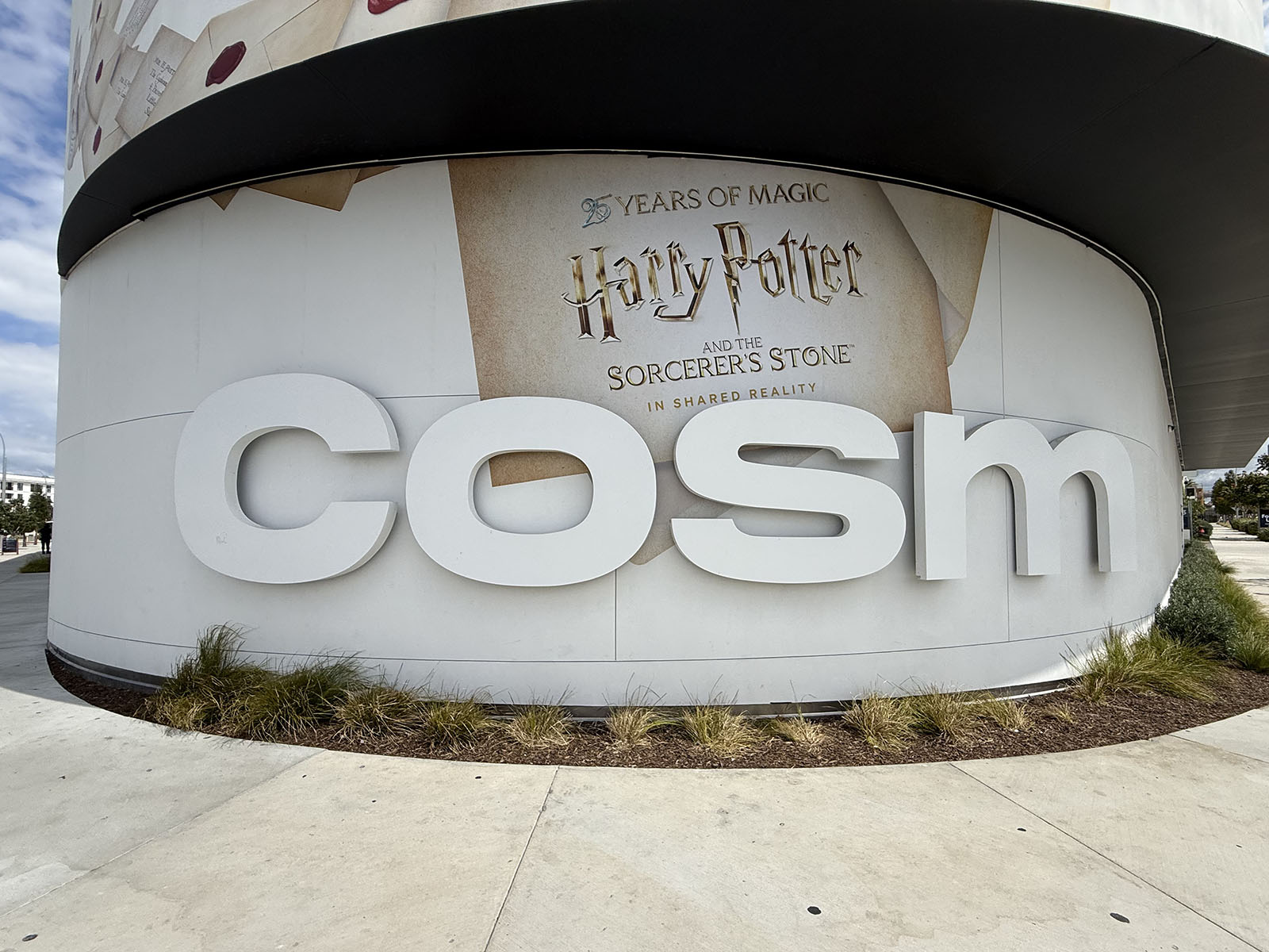Signage in front of Cosm's Los Angeles location in Inglewood, California