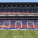 Panoramic view of the seating bowl at the new Highmark Stadium in Orchard Park, New York, during a Buffalo Bills football game
