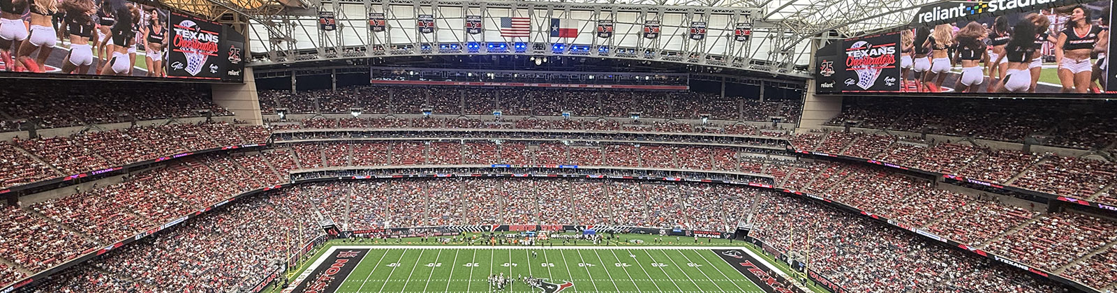 Panoramic view of the seating bowl at Reliant Stadium in Houston, Texas, during a Texans football game